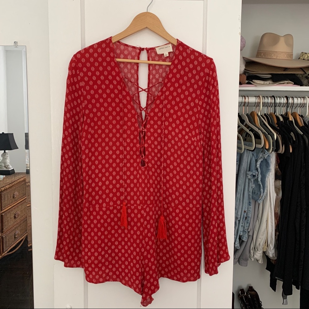 Cotton Candy LA Red Romper with Tassels